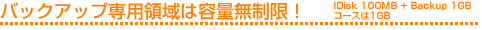 obNAbvp̈͗eʖIiIDisk 100MB + Backup 1GB R[X1GBj